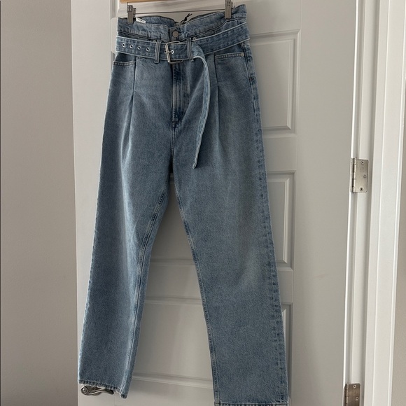 Agolde Reworked 90's Jeans Paperbag High Waisted Belted Revival Sz 27 - Picture 3 of 15